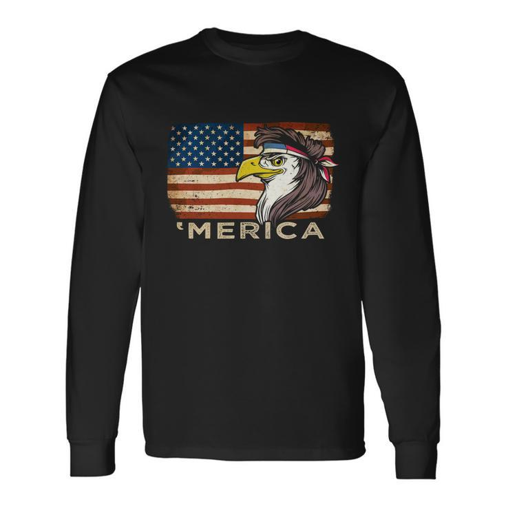 Eagle Mullet Usa American Flag Merica 4Th Of July Long Sleeve T-Shirt