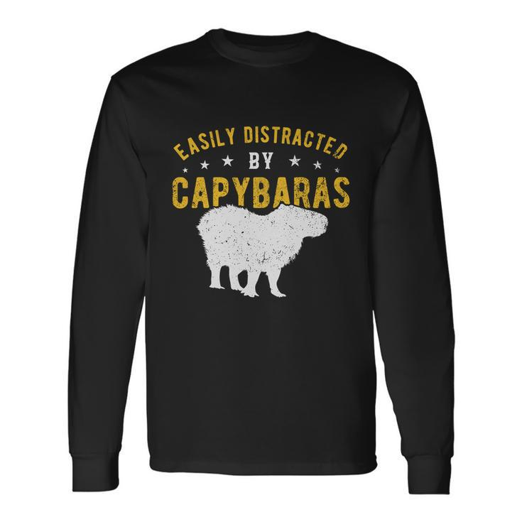 Easily Distracted By Capybaras Long Sleeve T-Shirt