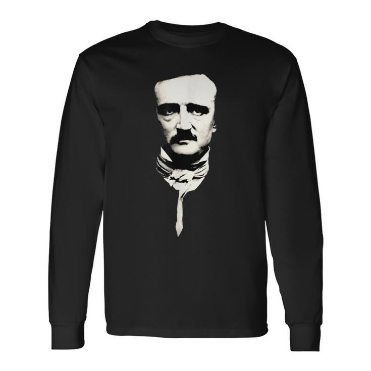 Edgar Allan Poe Writer Face Portrait Long Sleeve T-Shirt