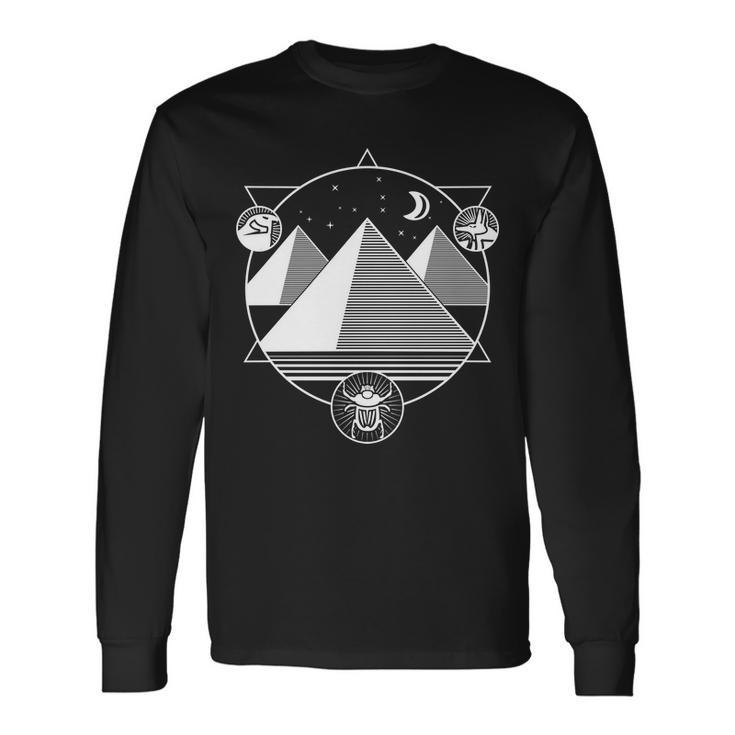 Egyptian Pyramids Emblem Tshirt Long Sleeve T-Shirt