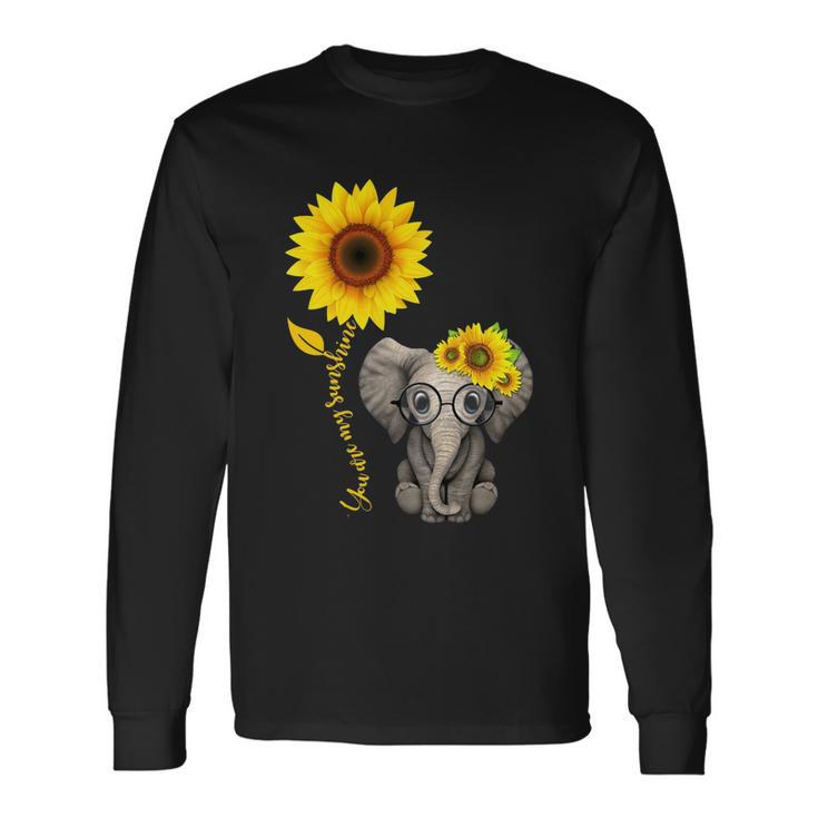 Elephant Sunflower You Are My Sunshine V2 Long Sleeve T-Shirt