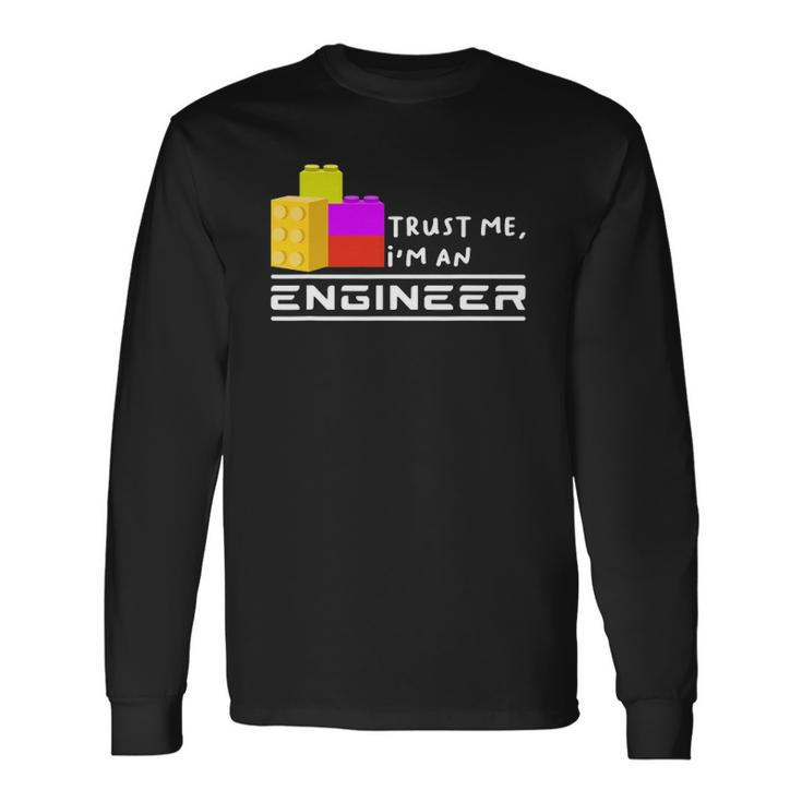 Engineer Children Toy Big Building Blocks Build Builder Long Sleeve T-Shirt