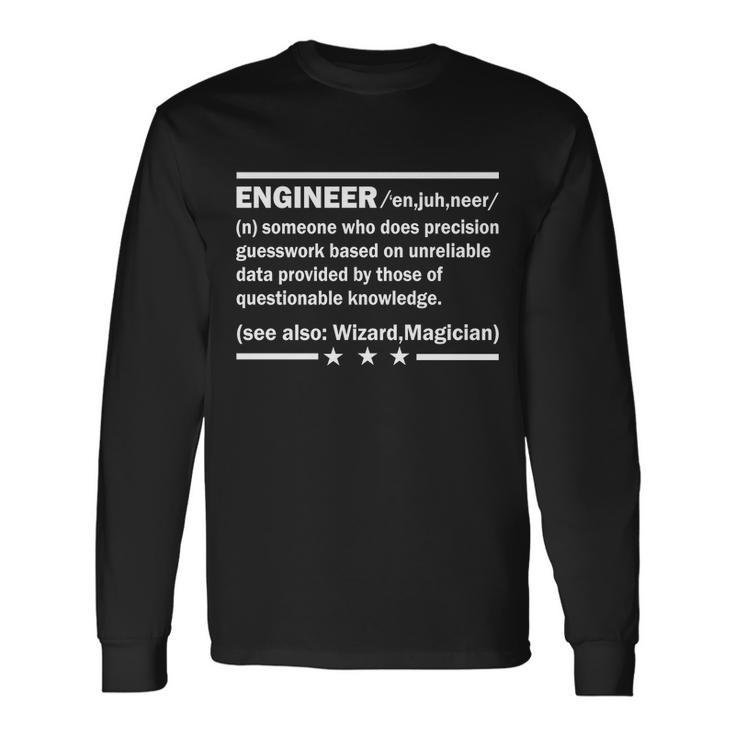 Engineer Noun Definition Tshirt Long Sleeve T-Shirt