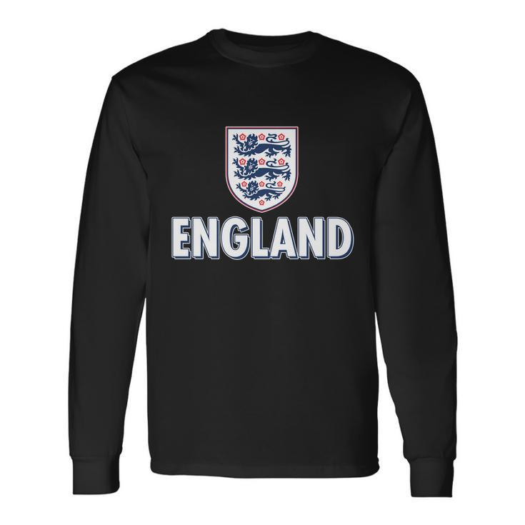 England Soccer Three Lions Flag Logo Tshirt Long Sleeve T-Shirt