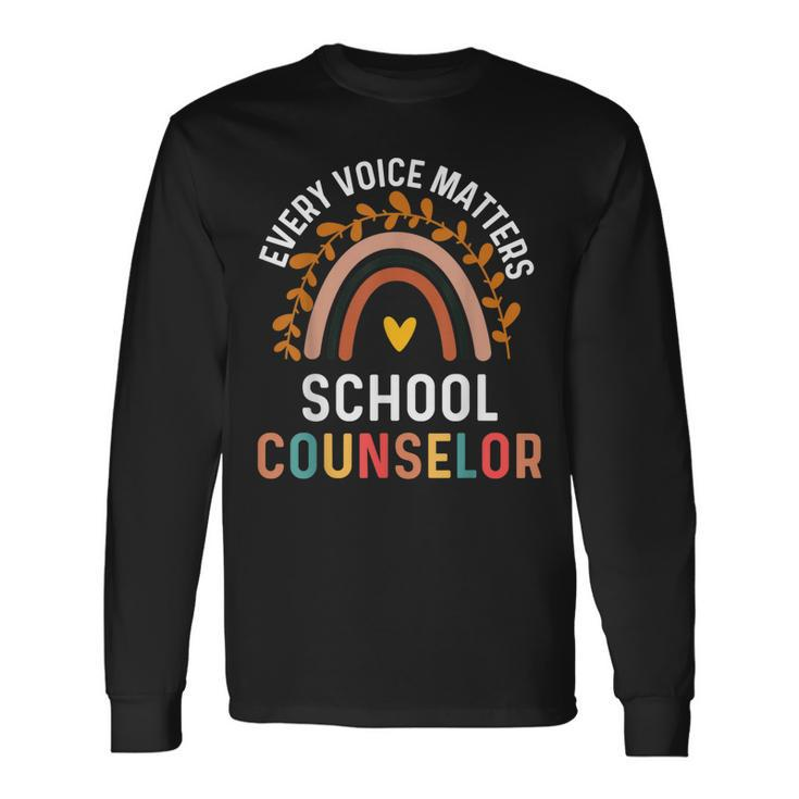 Every Voice Matters School Counselor Counseling V2 Long Sleeve T-Shirt