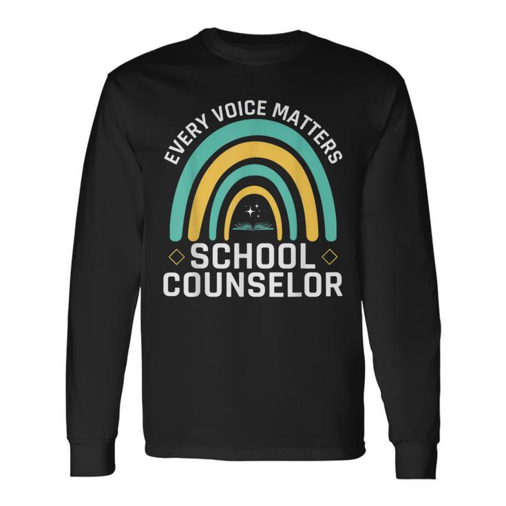 Every Voice Matters School Counselor Counseling V3 Long Sleeve T-Shirt