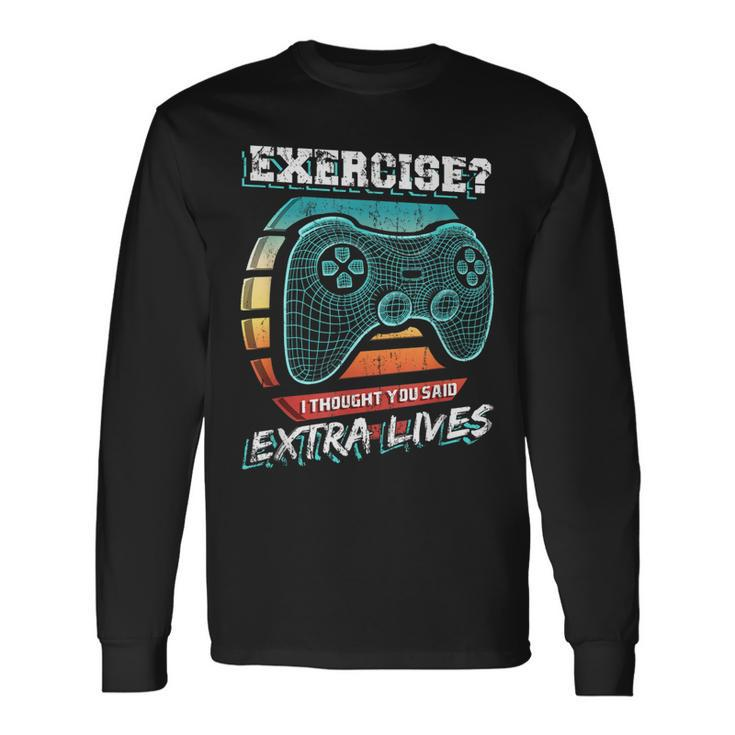 Extra Lives Video Game Controller Retro Gamer Boys V8 Long Sleeve T-Shirt