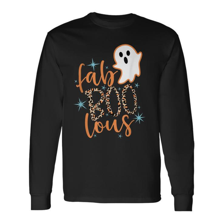 Faboolous Leopard Fabulous Boos Autumn Pumpkin Halloween Long Sleeve T-Shirt