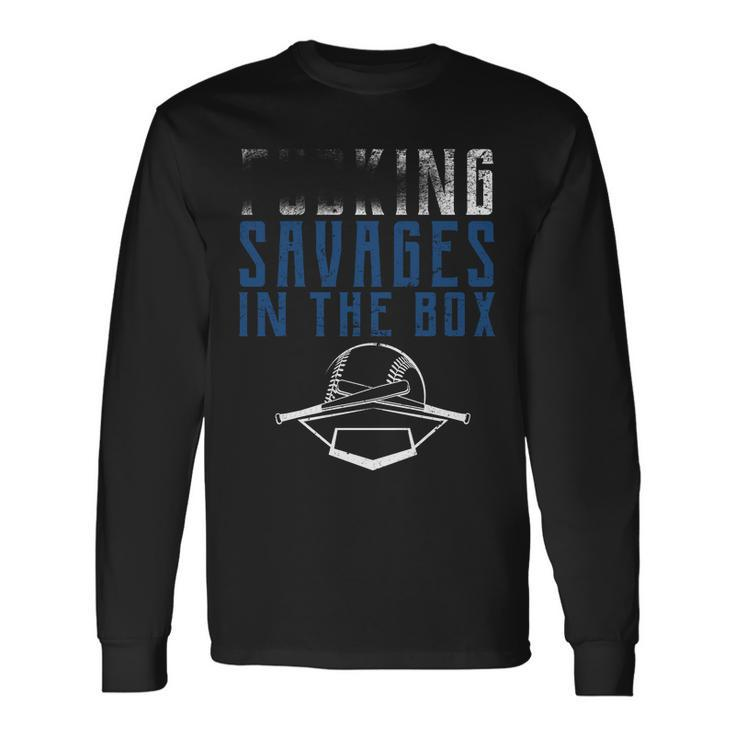 Faded Fn Savages In The Box Baseball Long Sleeve T-Shirt Gifts ideas