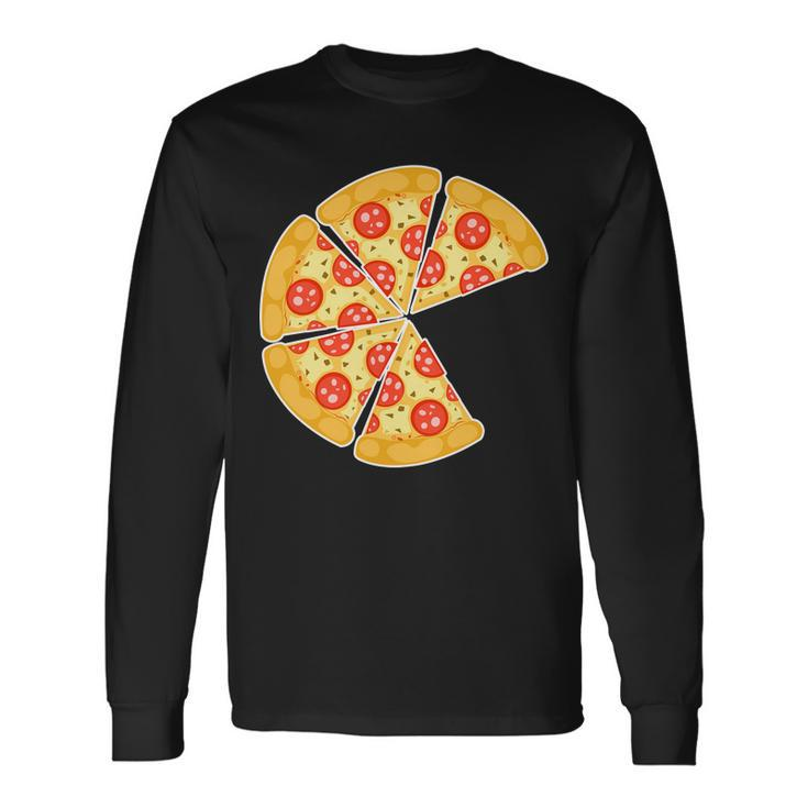 Family Matching Pizza With Missing Slice Parents Tshirt Long Sleeve T-Shirt