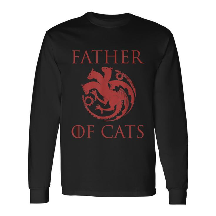 Father Of Cats Cat Lover Kitten Dad Kitty Long Sleeve T-Shirt