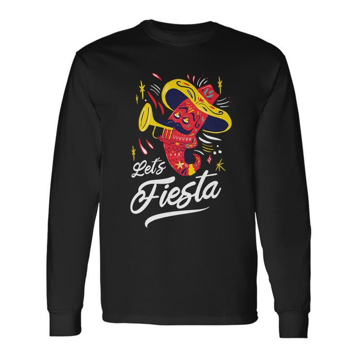 Lets Fiesta Chili Pepper Long Sleeve T-Shirt
