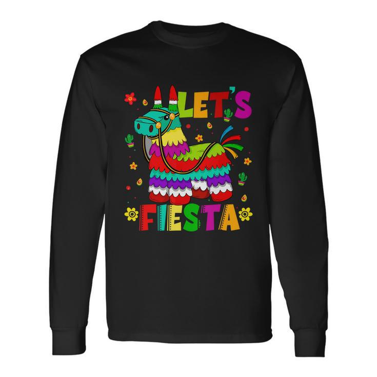 Lets Fiesta Cinco De Mayo Mexican Party Mexico Donkey Pinata Long Sleeve T-Shirt Gifts ideas