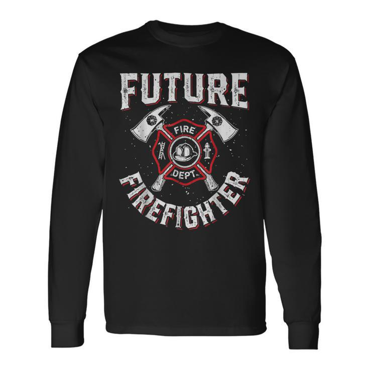 Firefighter Future Fire Dept Firefighter Thin Red Line Firefighter Lover V2 Long Sleeve T-Shirt