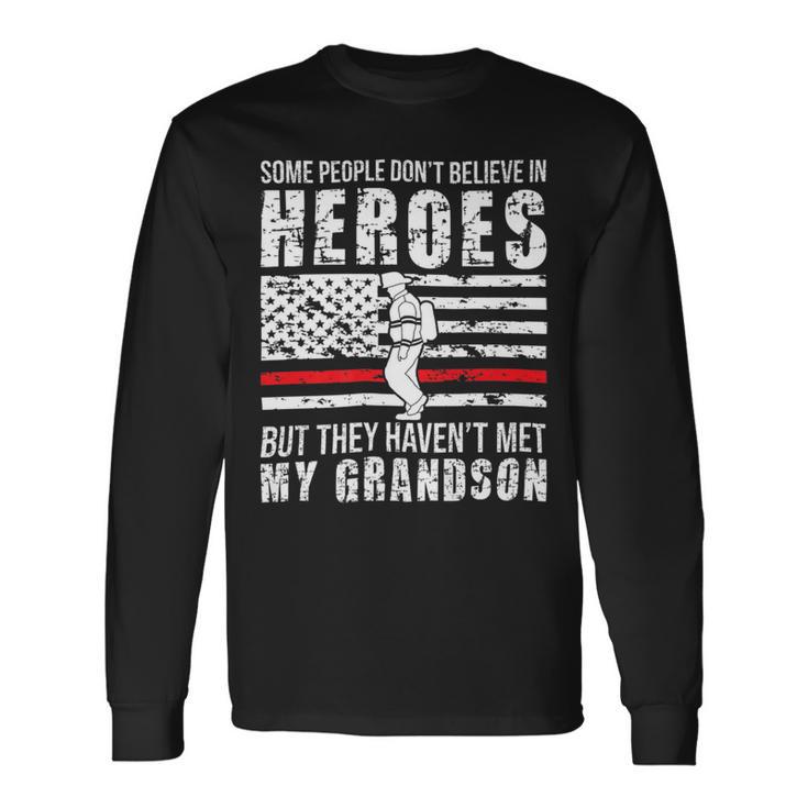 Firefighter Proud Fireman Grandpa Of A Firefighter Grandpa Long Sleeve T-Shirt