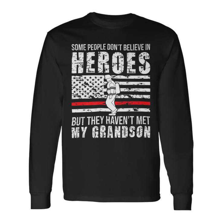 Firefighter Proud Fireman Grandpa Of A Firefighter Grandpa V2 Long Sleeve T-Shirt Gifts ideas