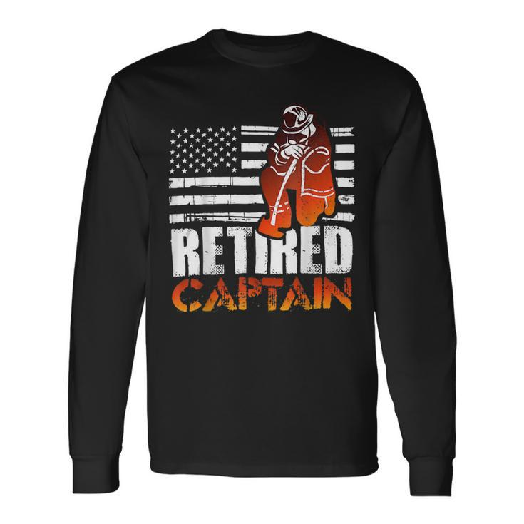 Firefighter Retired American Firefighter Captain Retirement Long Sleeve T-Shirt