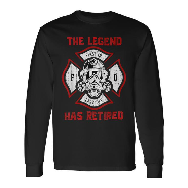 Firefighter Retired Fireman Retirement Proud Firefighter Long Sleeve T-Shirt