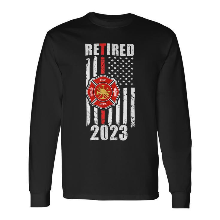 Firefighter Retired Firefighter Shirt Fire Fighter Retirement Shirt Long Sleeve T-Shirt