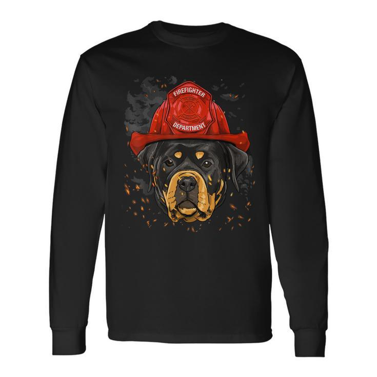 Firefighter Rottweiler Firefighter Rottweiler Dog Lover V2 Long Sleeve T-Shirt