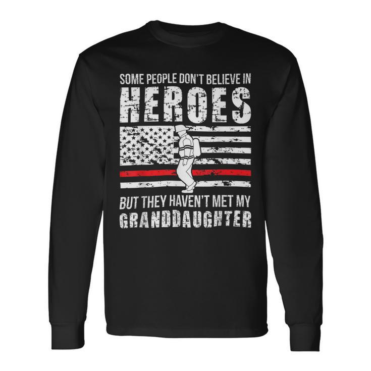 Firefighter Shes My Granddaughter Grandma Of A Firefighter Grandma Long Sleeve T-Shirt Gifts ideas