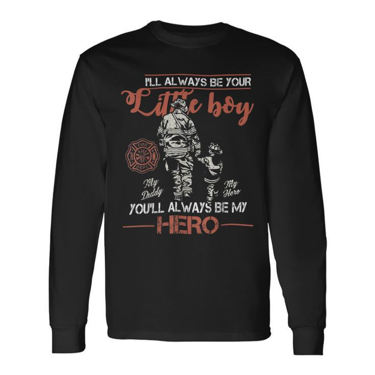 Firefighter Vintage Firefighter Dad & Son Daddy Fathers Day Long Sleeve T-Shirt