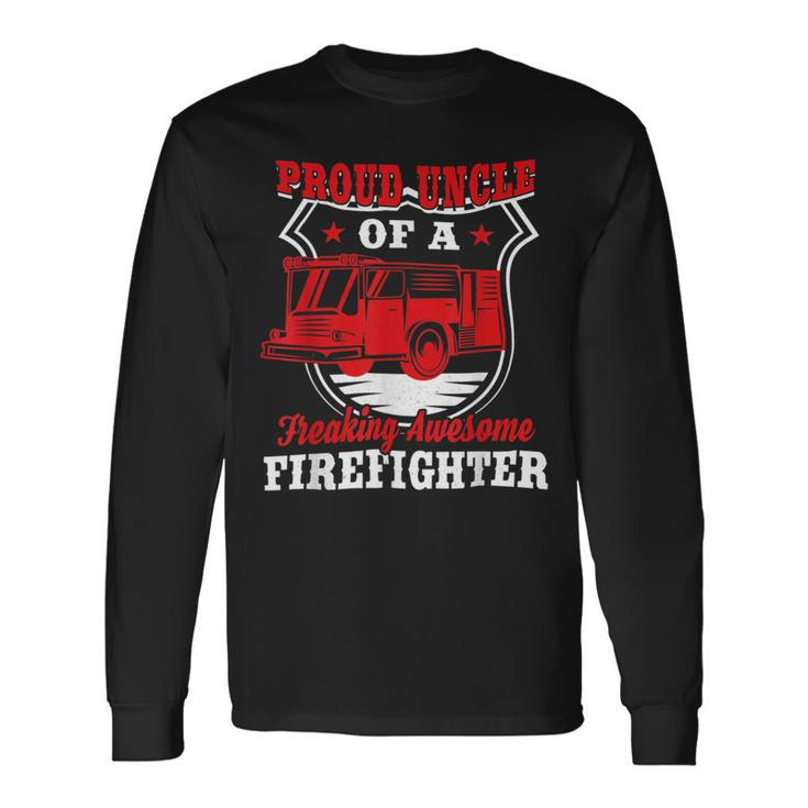 Firefighter Wildland Fireman Volunteer Firefighter Uncle Fire Truck V3 Long Sleeve T-Shirt Gifts ideas