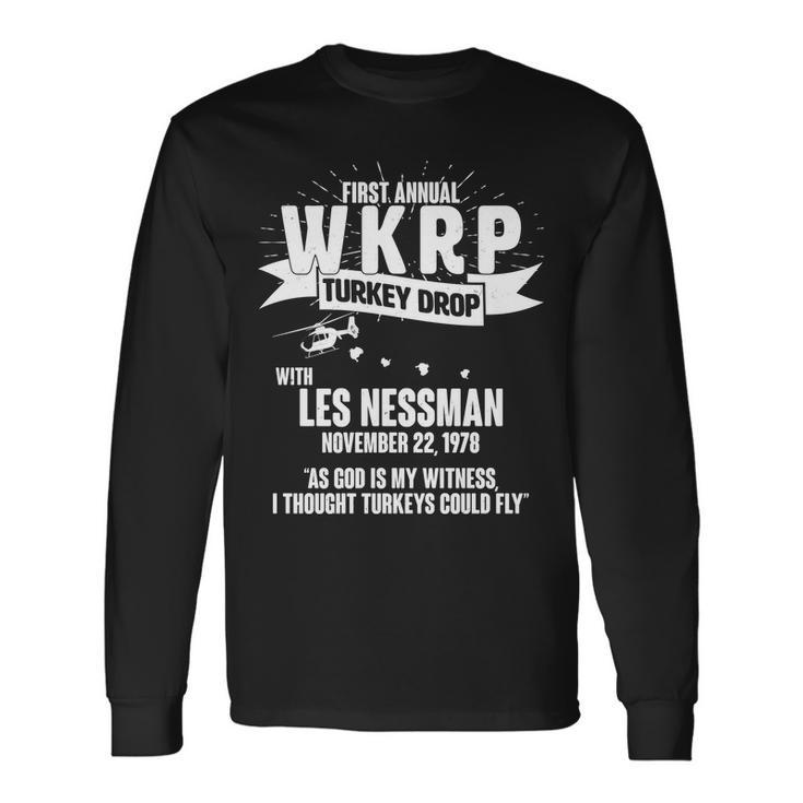 First Annual Wkrp Turkey Drop With Les Nessman Long Sleeve T-Shirt