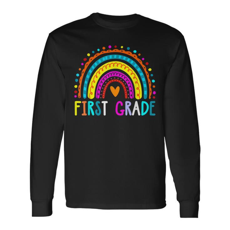 First Grade Rainbow Girls Boys Teacher Team 1St Grade Squad V3 Long Sleeve T-Shirt