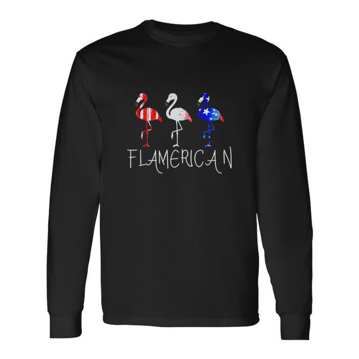 Flamerican Fourth Of July 4Th Usa Freedom Long Sleeve T-Shirt