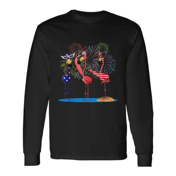 Flamingo 4Th Of July American Flag Flamingo Independence Long Sleeve T-Shirt Gifts ideas