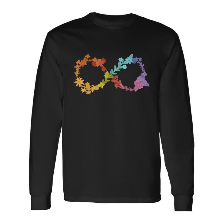 Floral Neurodiversity Infinity Symbol Autism Awareness Long Sleeve T-Shirt