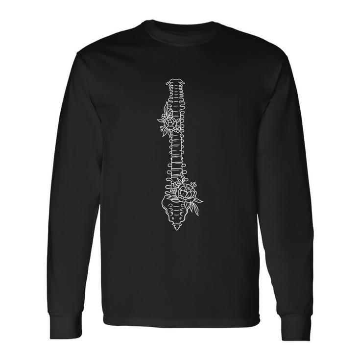 Floral Spine Anatomy Shirt Spine Shirt Spinal Anatomy Long Sleeve T-Shirt