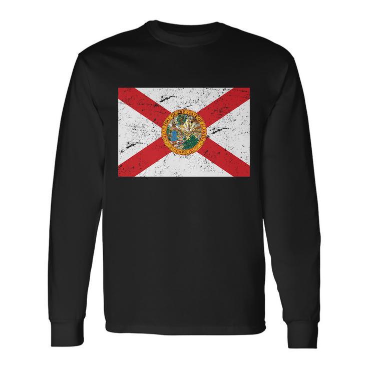 Florida Flag Distressed Vintage Long Sleeve T-Shirt