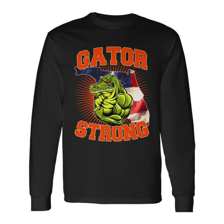 Florida State Gator Strong Usa Flag Long Sleeve T-Shirt