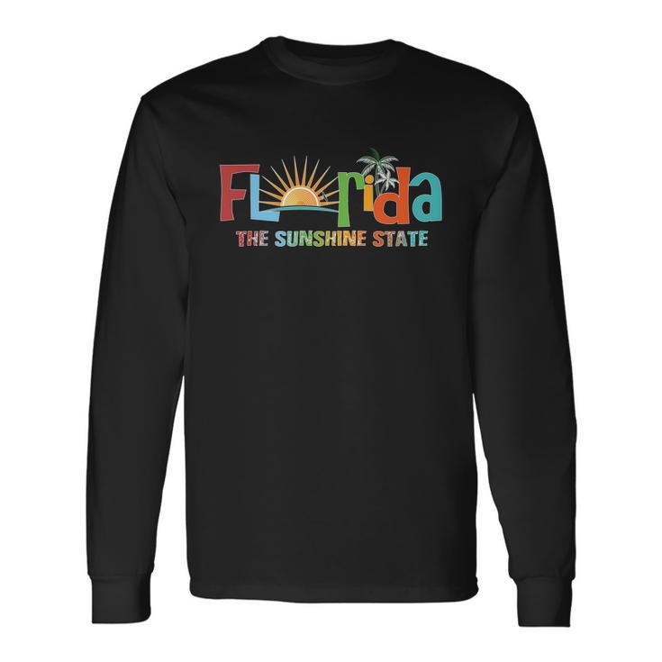 Florida The Sunshine State Colorful Long Sleeve T-Shirt