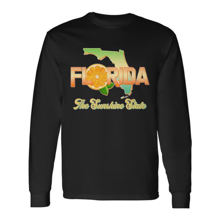 Florida The Sunshine State Orange Logo Long Sleeve T-Shirt