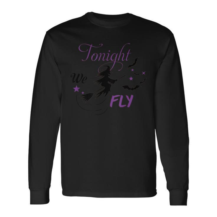 Come We Fly Women Halloween Witch Letter Men Women Long Sleeve T-Shirt T-shirt Graphic Print