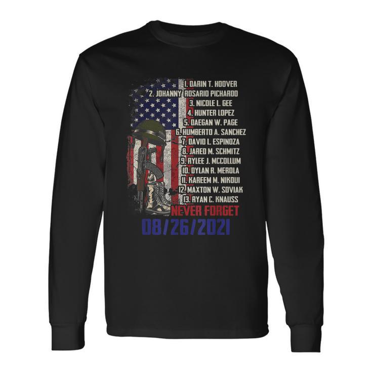 Never Forget Of Fallen Soldiers 13 Heroes Name 08262021 Tshirt Long Sleeve T-Shirt