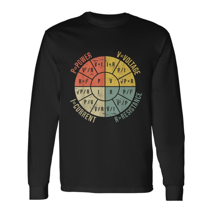 Formula Wheel Electrical Engineering Electricity Ohms Law Long Sleeve T-Shirt Gifts ideas