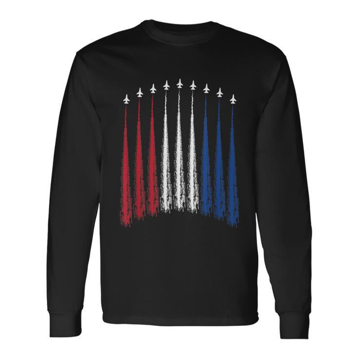 Fourth Of July Fighter Jets Red White Blue 4Th American Flag Long Sleeve T-Shirt Gifts ideas