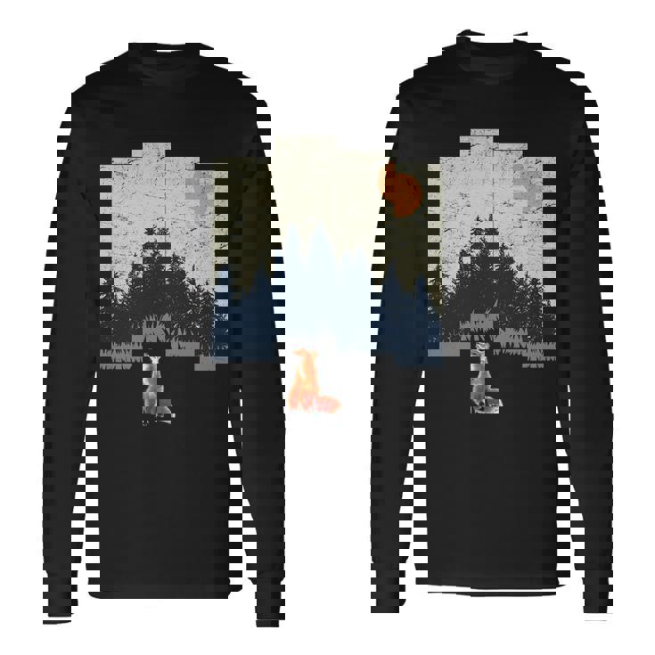 Fox Distorted Forrest Long Sleeve T-Shirt Gifts ideas