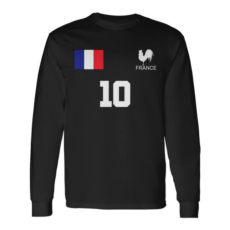 France Soccer Jersey Long Sleeve T-Shirt