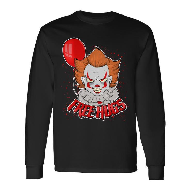 Free Hugs Scary Clown Long Sleeve T-Shirt