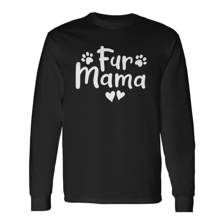 Fur Mama Paw Floral Dog Mom Long Sleeve T-Shirt T-Shirt