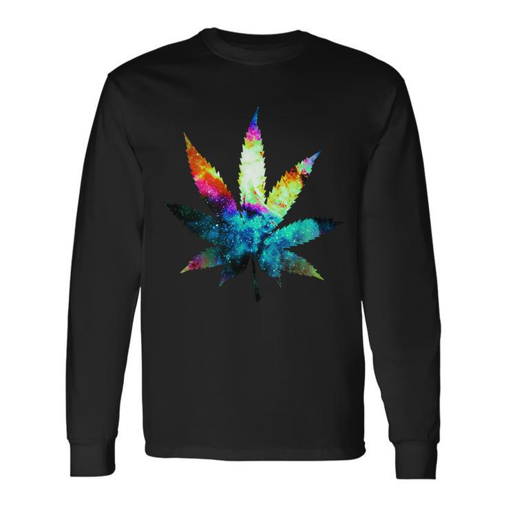 Galaxy Kush In Space Weed Long Sleeve T-Shirt