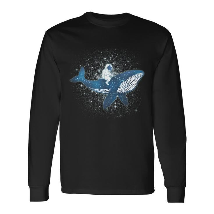 Galaxy Space Astronaut Whale Long Sleeve T-Shirt