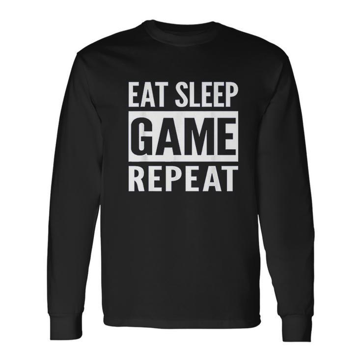 Gamer Gaming Eat Sleep Game Repeat Holiday V2 Men Women Long Sleeve T-Shirt T-shirt Graphic Print