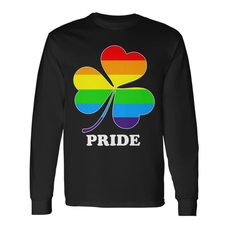 Gay Pride Cloverleaf Rainbow Tshirt Long Sleeve T-Shirt