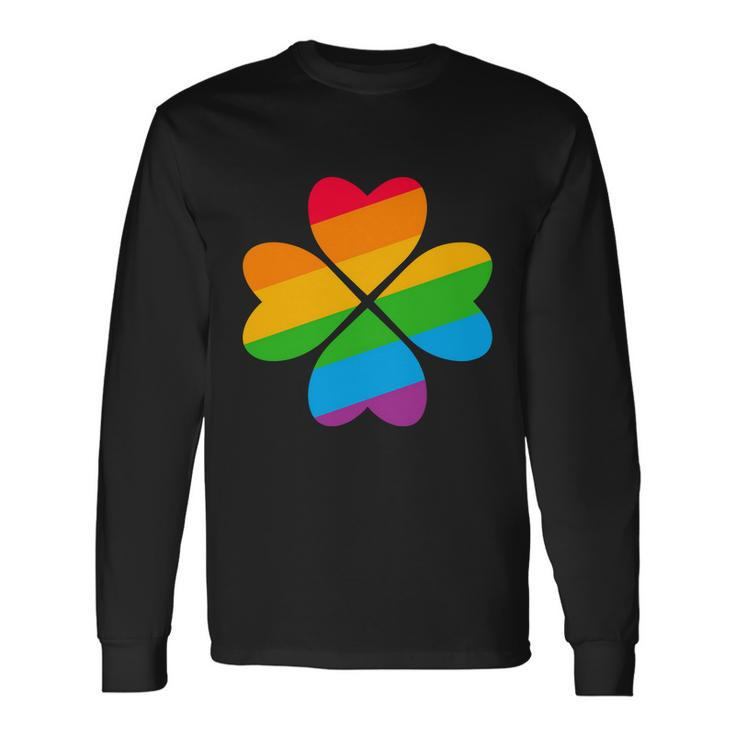 Gay Pride Flag Shamrock Lgbt St Patricks Day Parade Long Sleeve T-Shirt Gifts ideas